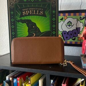 No brand brown Wristlet wallet 8”x4”